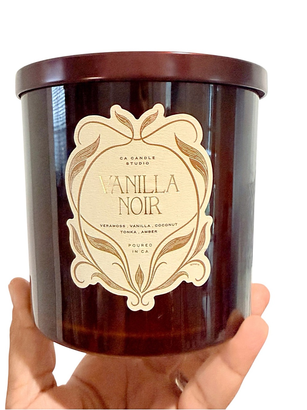 Leoben Company Vanilla Noir Large Luxury Scented Candle - Brown